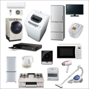 家電、電化製品の出張買取り。不要になったレンジ、テレビ、冷蔵庫、エアコン、洗濯機などの処分、回収。